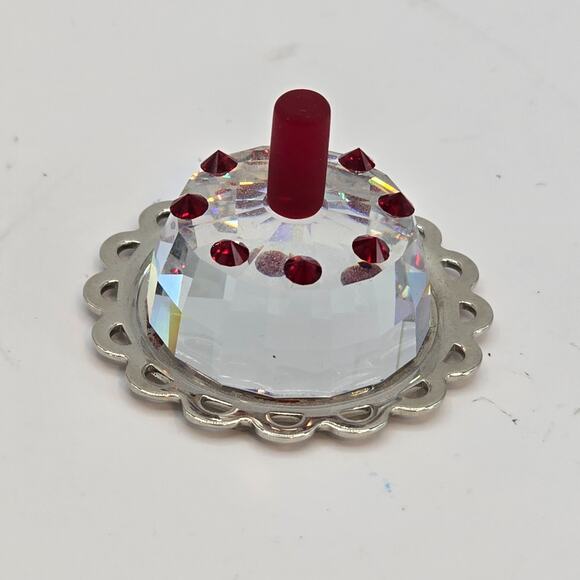 Swarovski Crystal Birthday Cake Rhodium Tray No Box Missing Flame 296555 - Picture 1 of 7